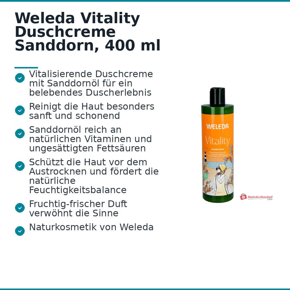 Weleda Crème de Douche Vitalité à l'Argousier, 400 ml
