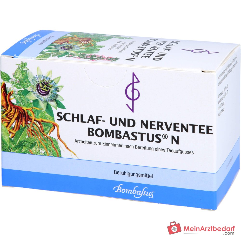 Bombastus Sommeil et Infusion pour les Nerfs N avec Valériane, Mélisse & Fleur de la Passion Sachets de Thé 20 sachets, 20 x 2 g