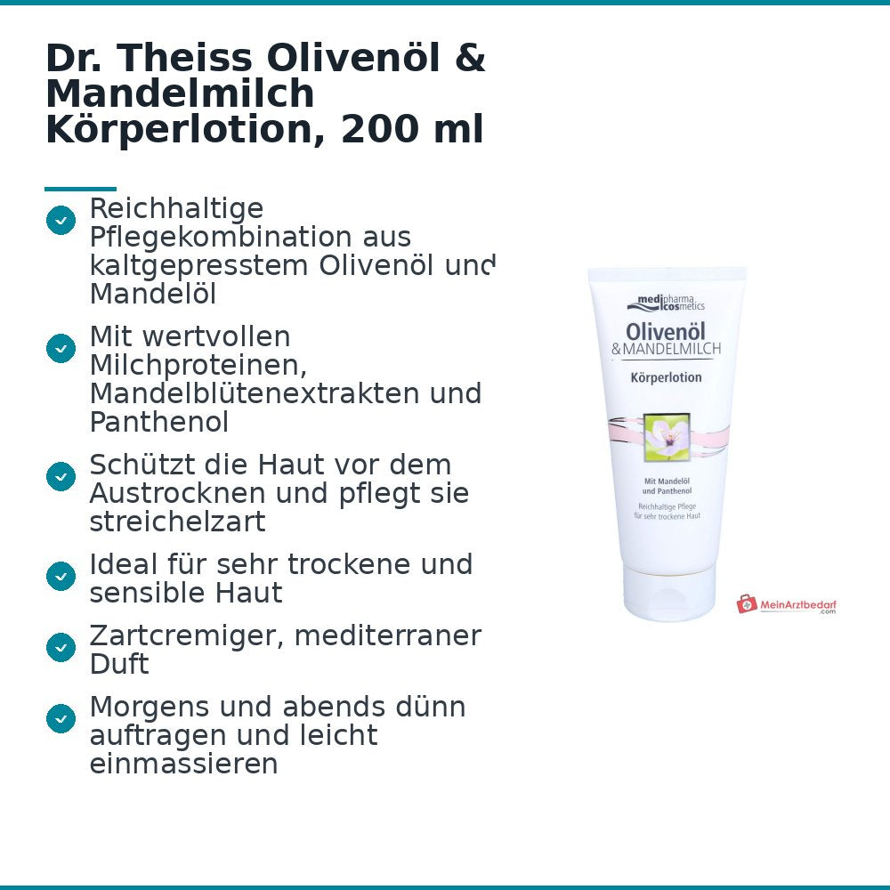 Dr. Theiss Olivenöl & Mandelmilch Körperlotion, 200 ml