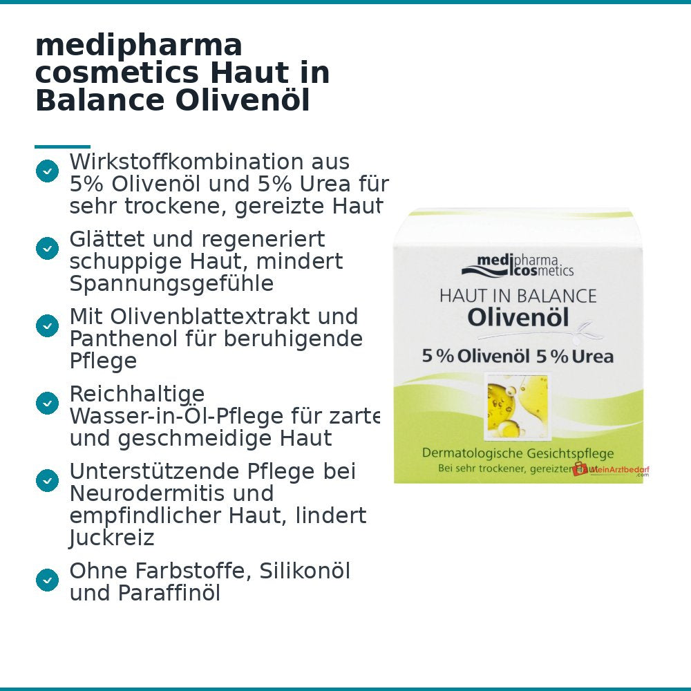 medipharma cosmetics Huid in Balans Olijfolie Dermatologische Gezichtsverzorgingscrème, 50 ml