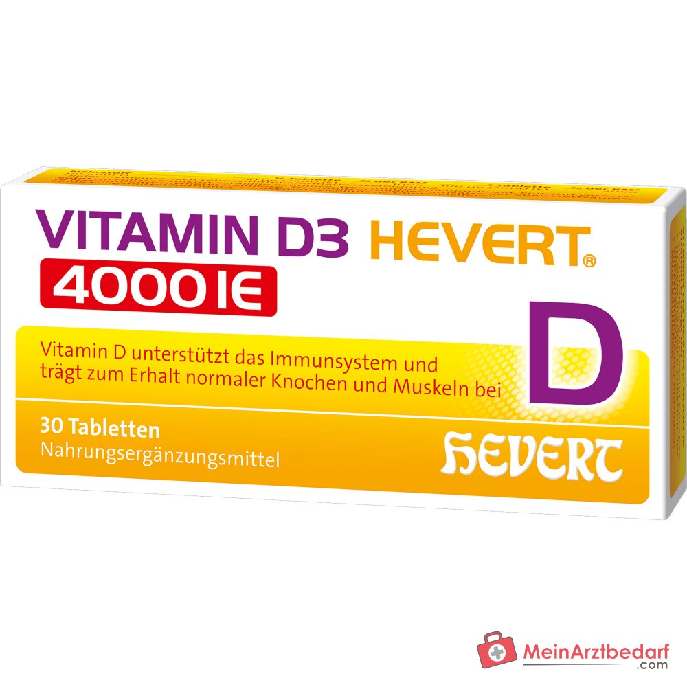 Hevert Vitamina D3 Colecalciferol Comprimidos 4000 UI, 30 uds.