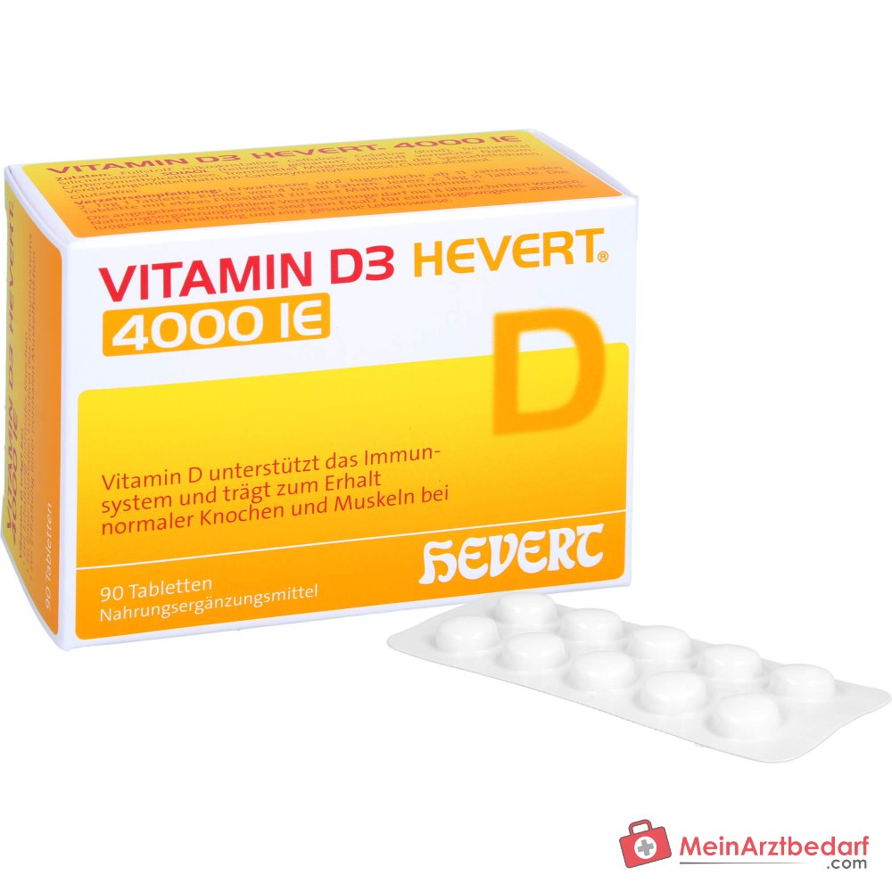 Hevert Vitamine D3 Cholecalciferol Tabletten 4000 IE, 90 st.