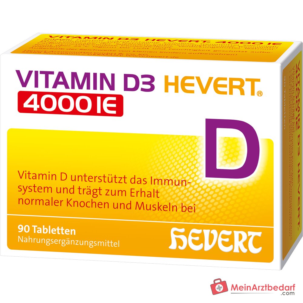Hevert Vitamine D3 Cholecalciferol Tabletten 4000 IE, 90 st.