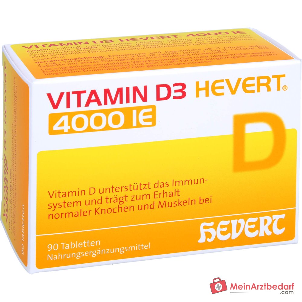 Hevert Vitamine D3 Cholecalciferol Tabletten 4000 IE, 90 st.