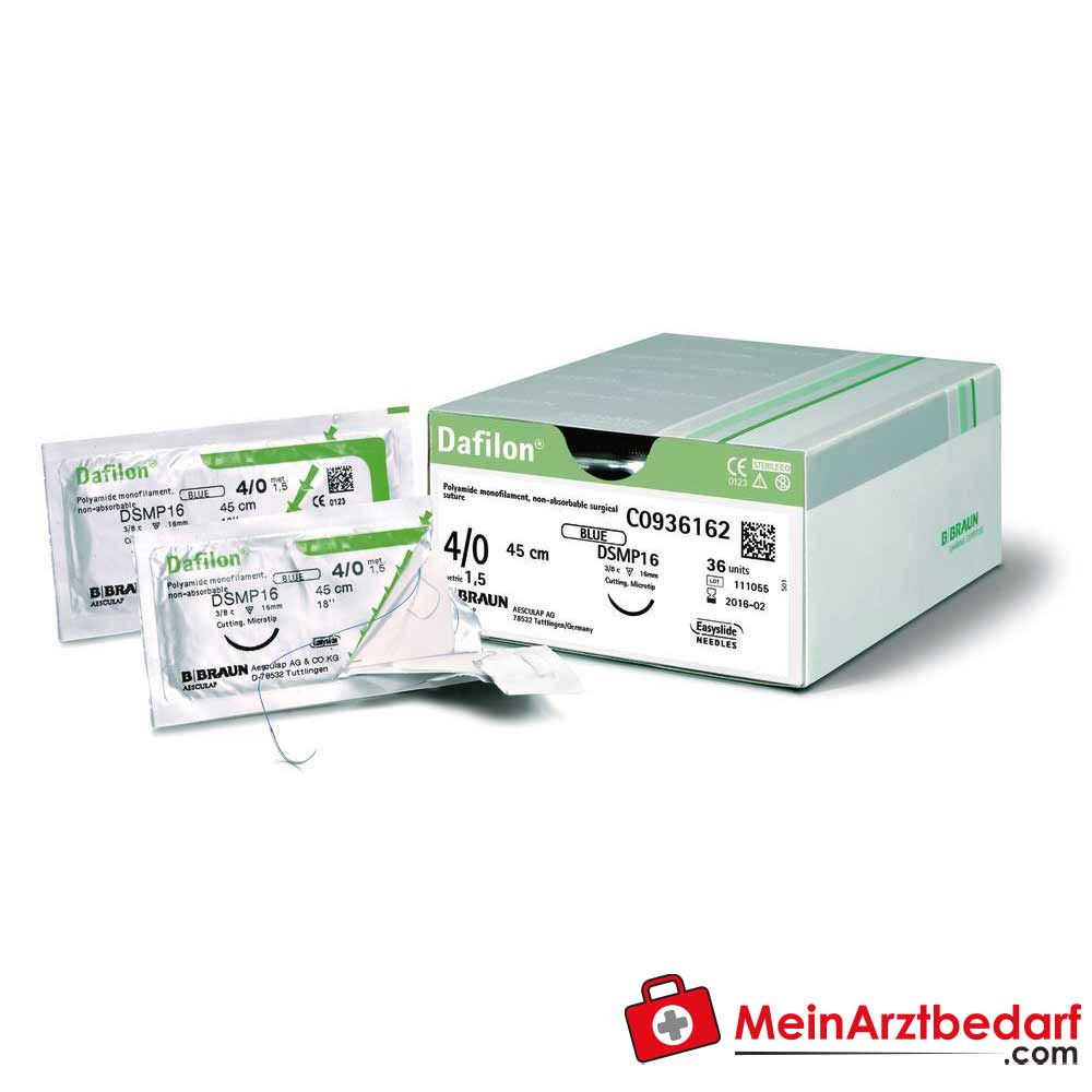 B. Braun Dafilon Nahtmaterial für Mikro- und Augenchirurgie (schwarz, 8/0) – 12 Stück.