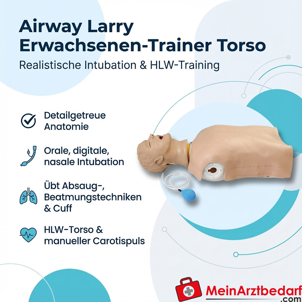 Erler-Zimmer Airway Larry Erwachsenen-Airway-Trainer Torso HLW-Torso mit manuellem Karotispuls