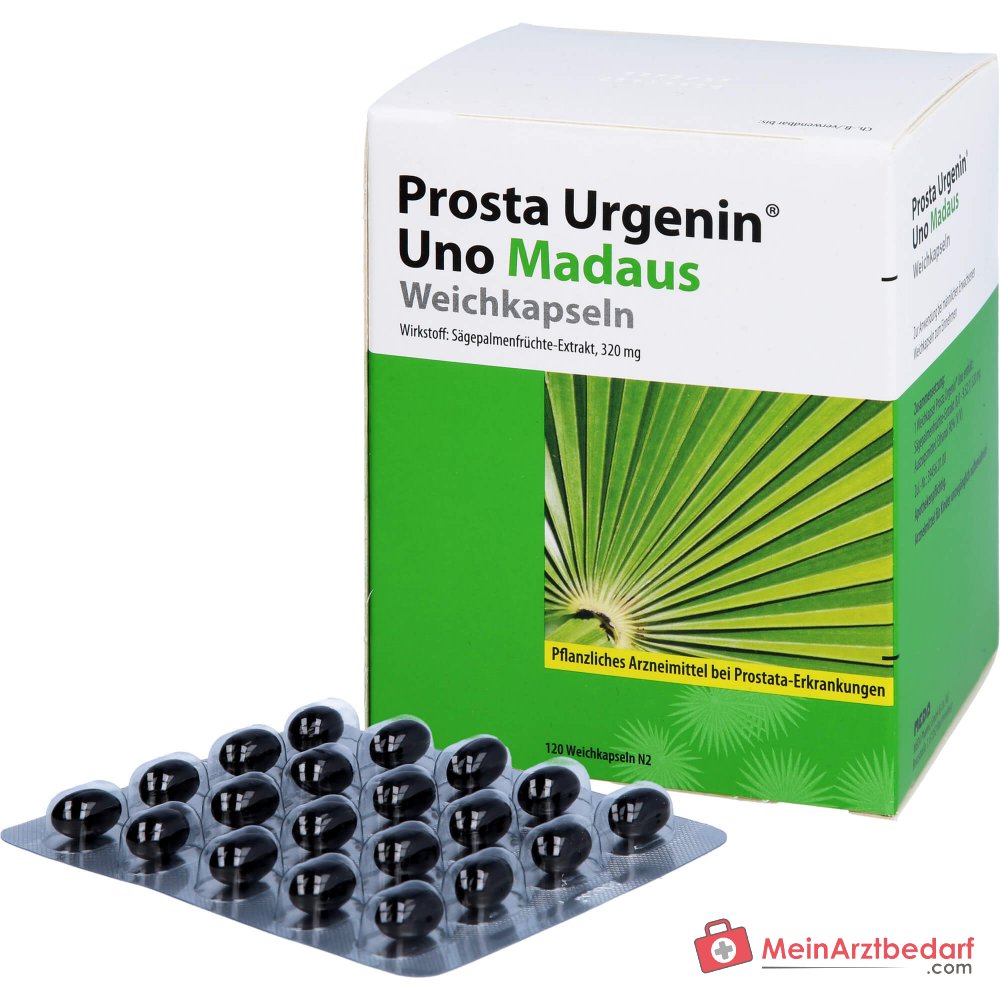 Prosta Urgenin Uno Madaus Zachtgelcapsules met dik extract van zaagpalmbessen, 60 stuks.