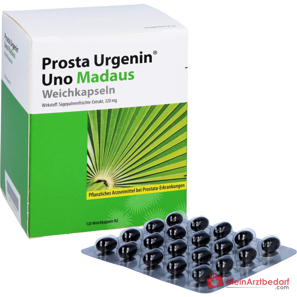 Prosta Urgenin Uno Madaus Zachtgelcapsules met dik extract van zaagpalmbessen, 60 stuks.
