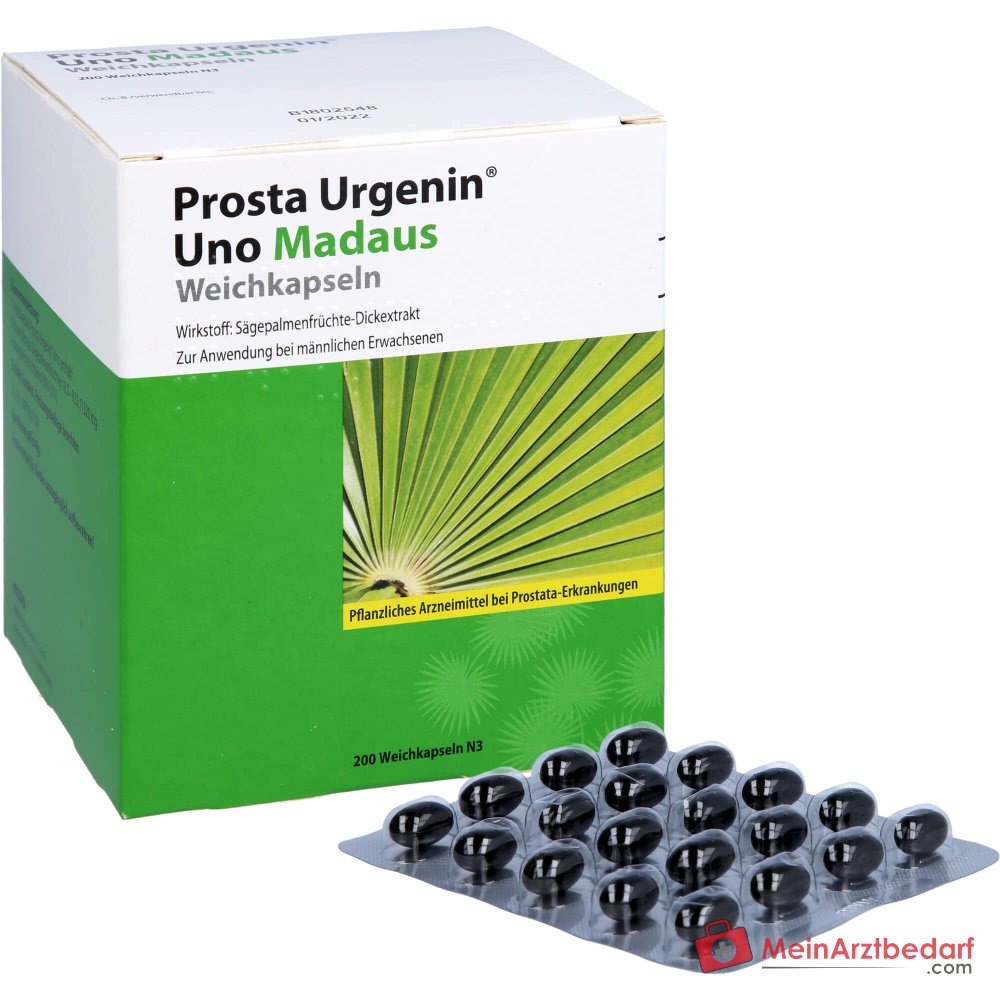 Prosta Urgenin Uno Madaus Zachtgelcapsules met dik extract van zaagpalmbessen, 60 stuks.