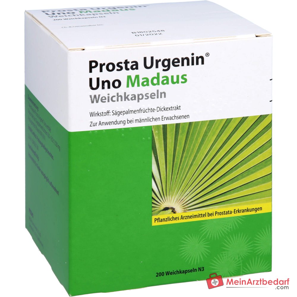 Prosta Urgenin Uno Madaus Zachtgelcapsules met dik extract van zaagpalmbessen, 60 stuks.