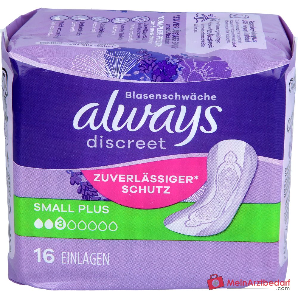 Always Discreet incontinentieverband Small Plus 16 stuks.