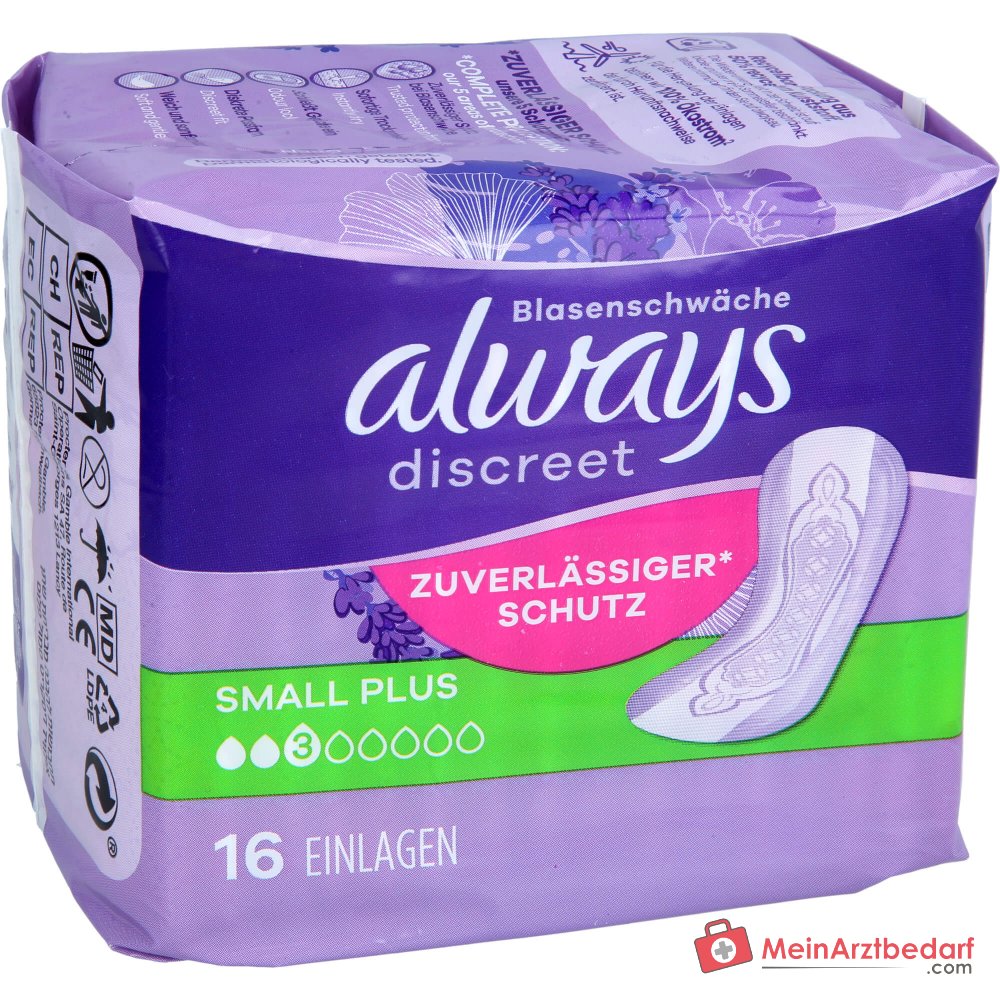 Always Discreet incontinentieverband Small Plus 16 stuks.