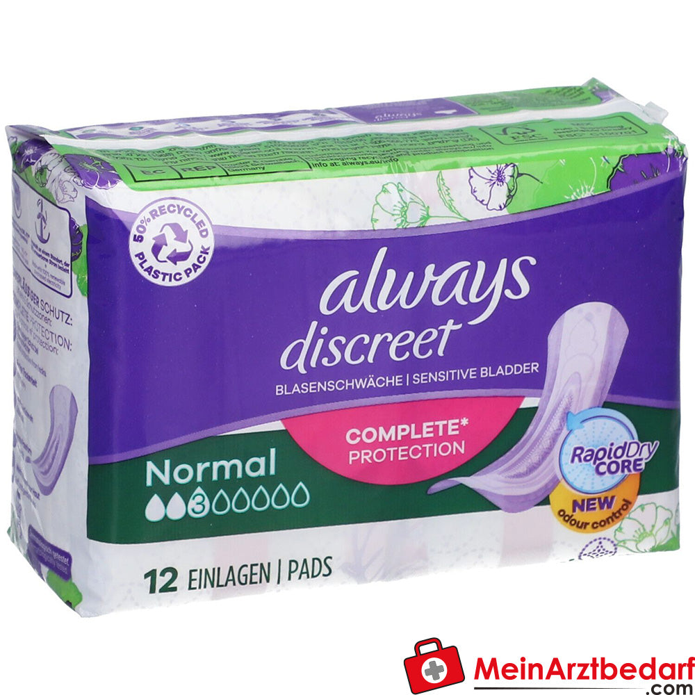 always discreet Inkontinenz Einlagen normal.