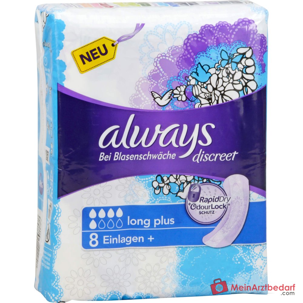 Always Discreet Inkontinenz Einlagen+ Long Plus 8 Stück