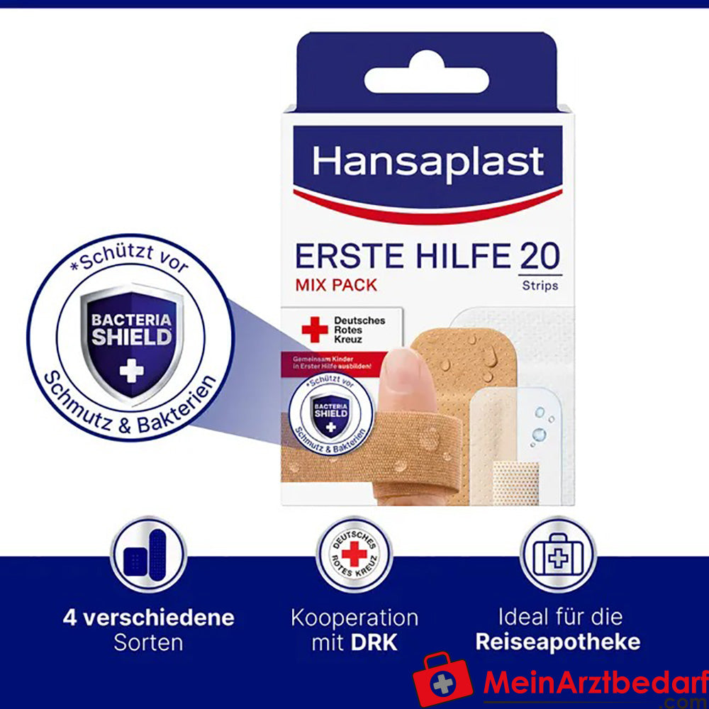 Hansaplast Erste Hilfe Pflaster Mix Strips, 20 St..