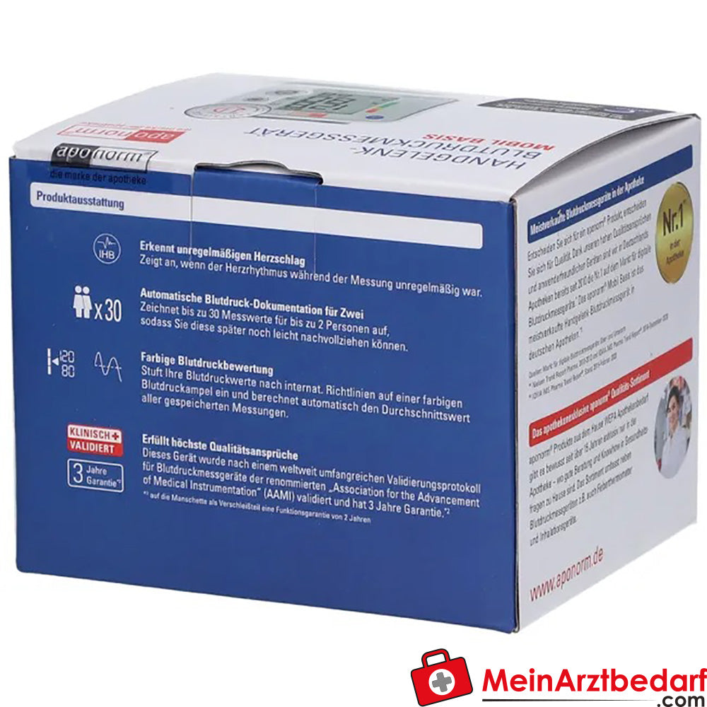 aponorm® Mobil Basis Handgelenk-Blutdruckmessgerät, 1 St..