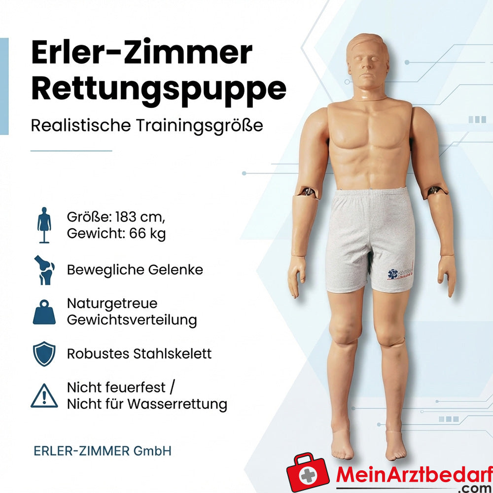 Maniquí de rescate Erler Zimmer 183 cm, 66 kg para entrenamiento de rescate