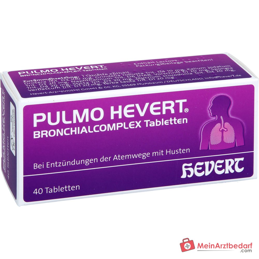 Hevert Pulmo Bronchialcomplex Tabletten, 40 tabletten.