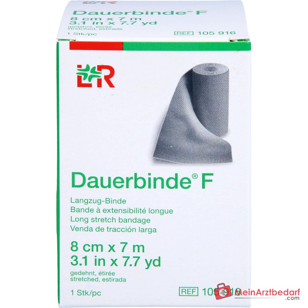 Benda permanente F elastica longitudinale 8 cm x 7 m, color pelle