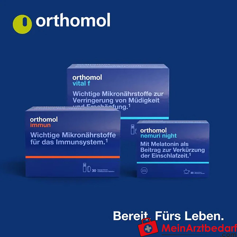 Orthomol Vital m für Männer - bei Müdigkeit - mit B-Vitaminen und Omega-3 - Granulat/Tabletten/Kapseln - Orangen-Geschmack, 30 St..