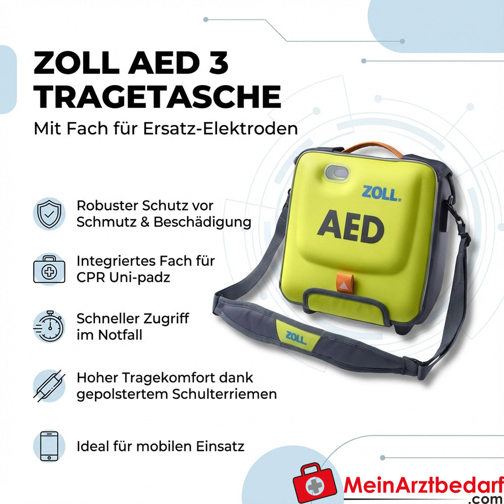 ZOLL AED 3 Tragetasche mit Fach für Ersatz-Elektroden und gepolstertem Schulterriemen
