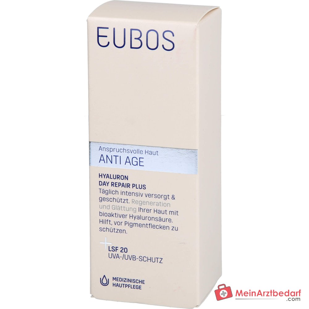 Eubos Anti Age Hyaluron Repair Filler Day Plus Hyaluronsäure / Vitamin C Tagescreme mit LSF 20, 50 ml.