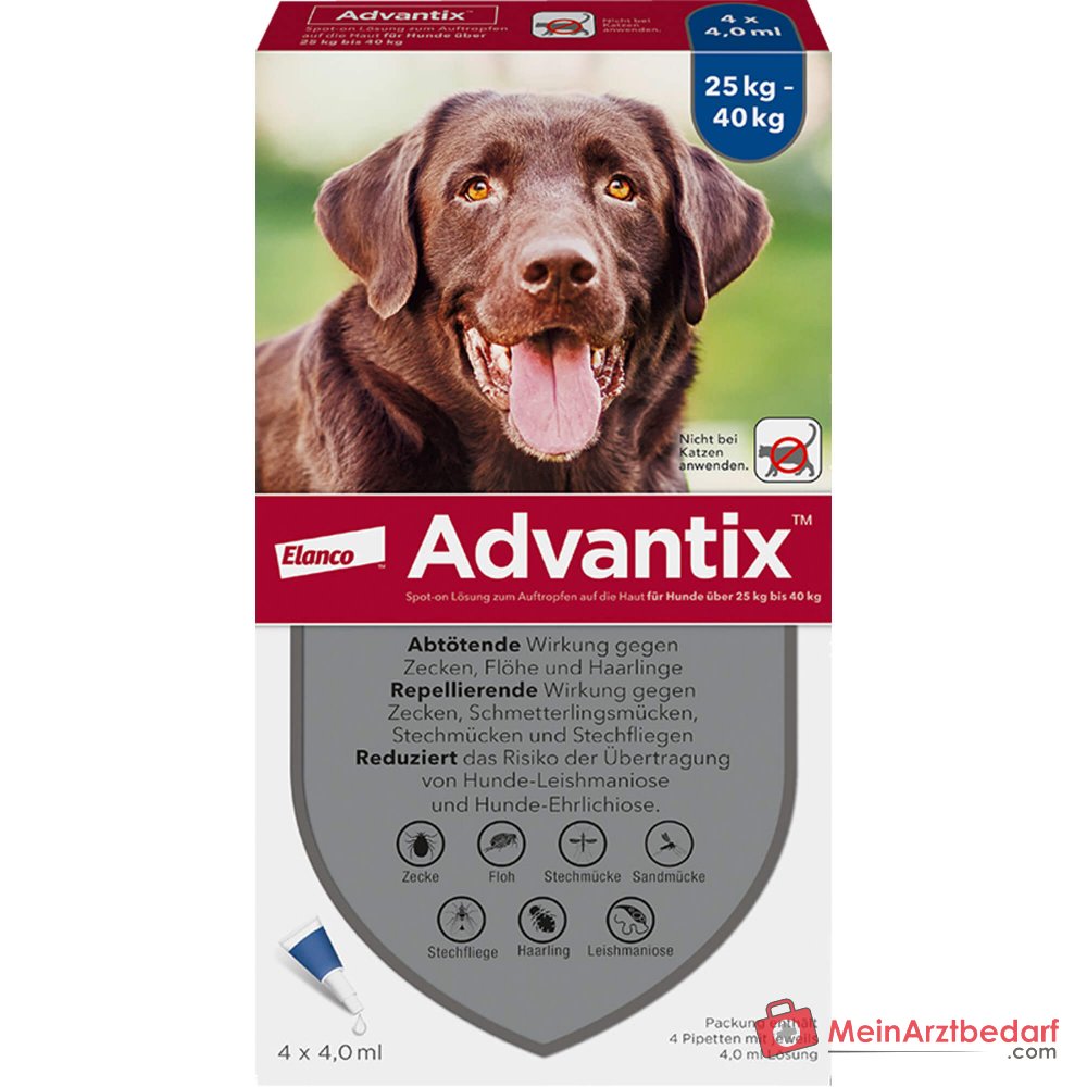 Advantix Spot-on Hond 25-40 kg Imidacloprid en Permethrin 4 x 4 ml