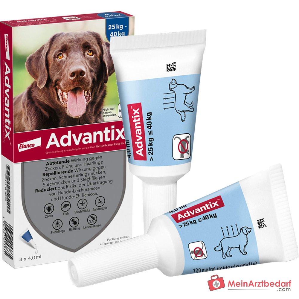Advantix Spot-on Hond 25-40 kg Imidacloprid en Permethrin 4 x 4 ml