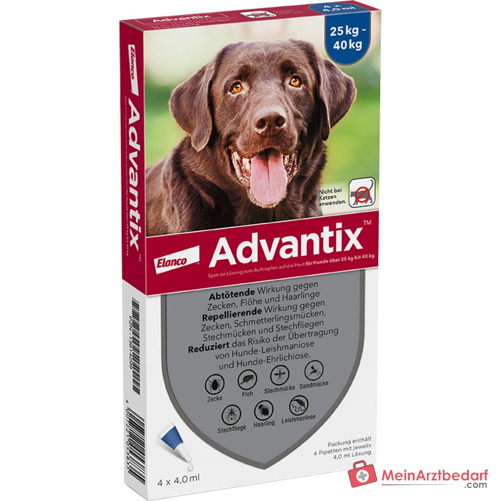 Advantix Spot-on Hond 25-40 kg Imidacloprid en Permethrin 4 x 4 ml