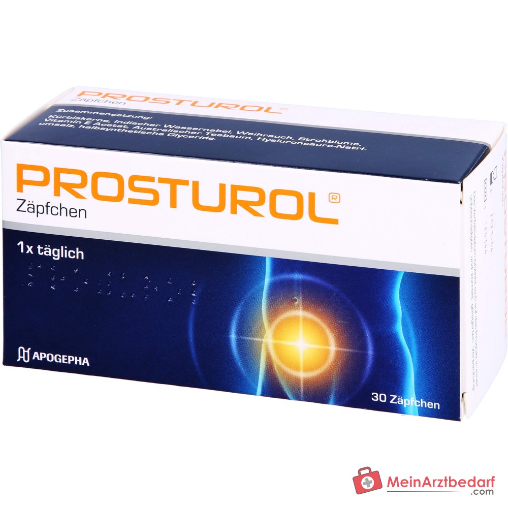 Prosturol nasiona dyni / Wąkrota azjatycka / Kadzidłowiec / Kocanka / Witamina E / Drzewo herbaciane australijskie / Czopki z kwasem hialuronowym, 10 szt.