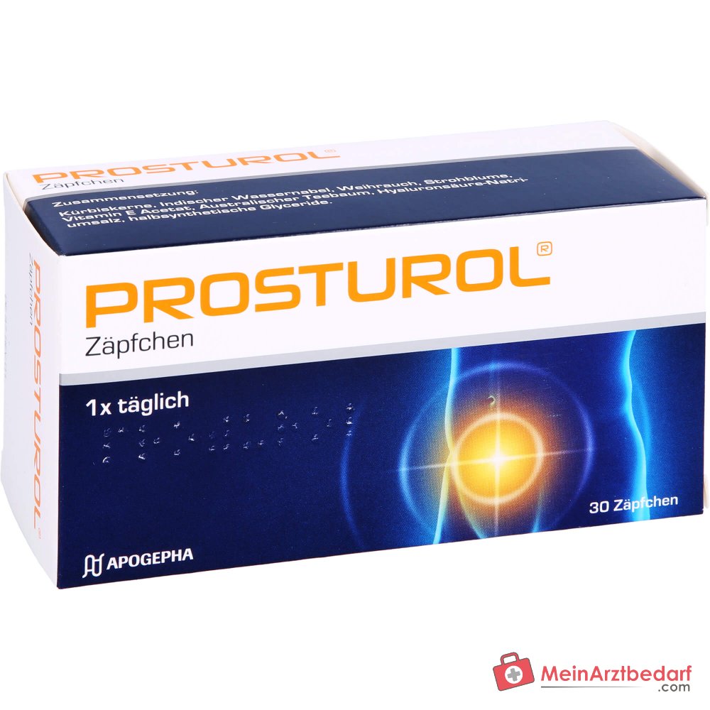 Prosturol nasiona dyni / Wąkrota azjatycka / Kadzidłowiec / Kocanka / Witamina E / Drzewo herbaciane australijskie / Czopki z kwasem hialuronowym, 10 szt.