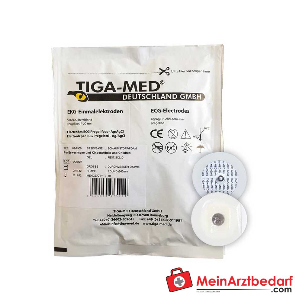 TIGA-MED EKG-Klebeelektrode, Festgel, 50 Stk..