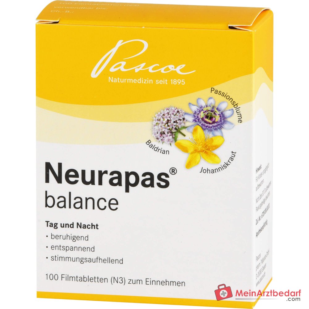 Neurapas balance Tabletten met valeriaan, sint-janskruid en passiebloem verpakking, 5x100 stuks.