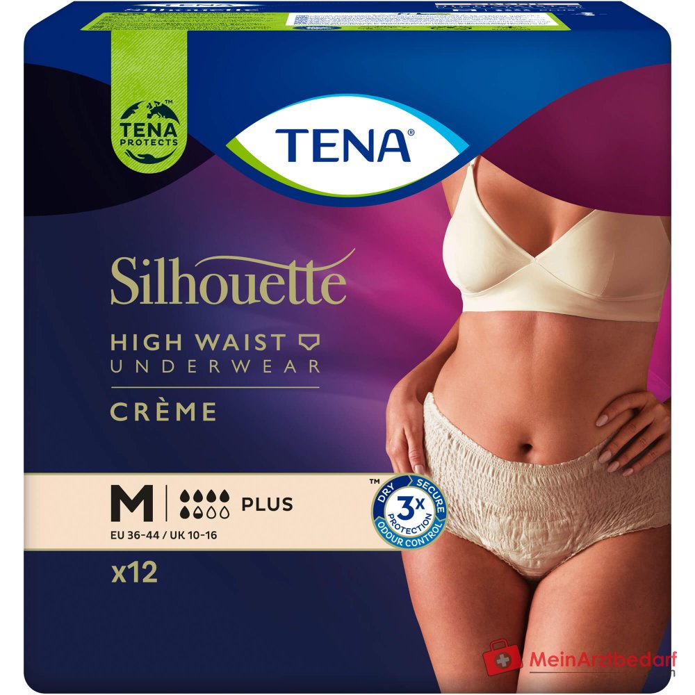 TENA Silhouette Plus Creme M Culotte d'incontinence à usage unique taille haute pour femmes