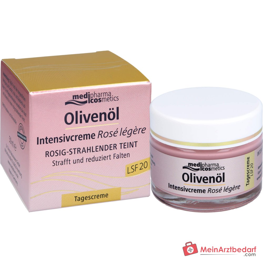 medipharma cosmetics Crema Intensiva all’Olio d’Oliva Rose Legere SPF 20, 50 ml