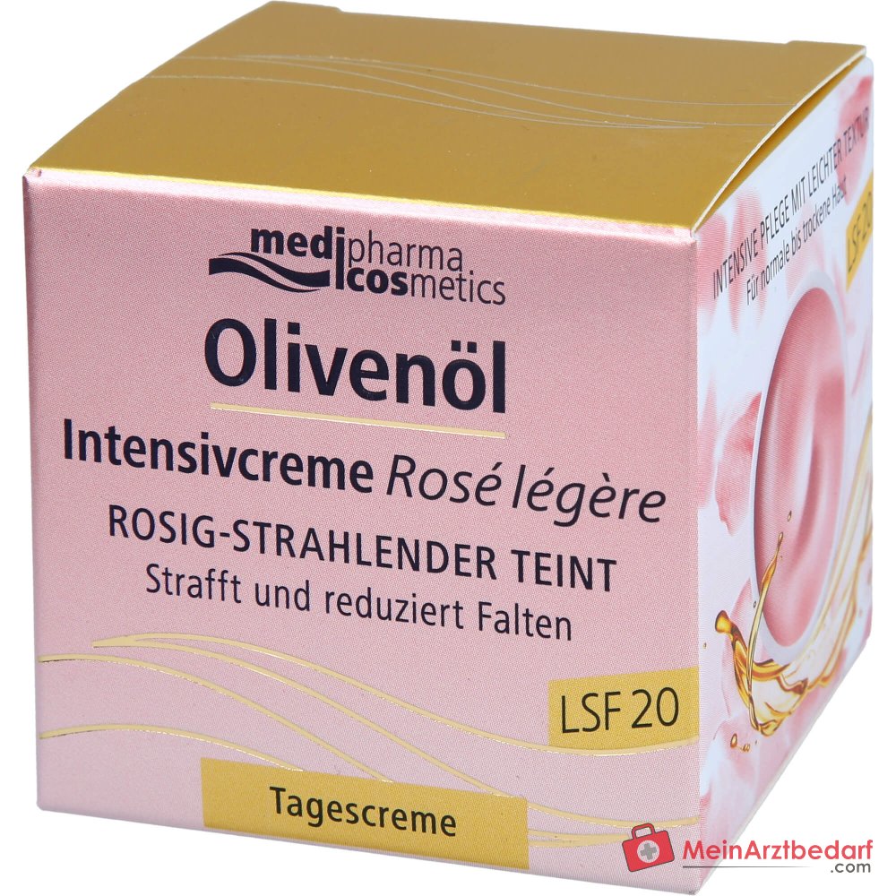 medipharma cosmetics Crema Intensiva all’Olio d’Oliva Rose Legere SPF 20, 50 ml