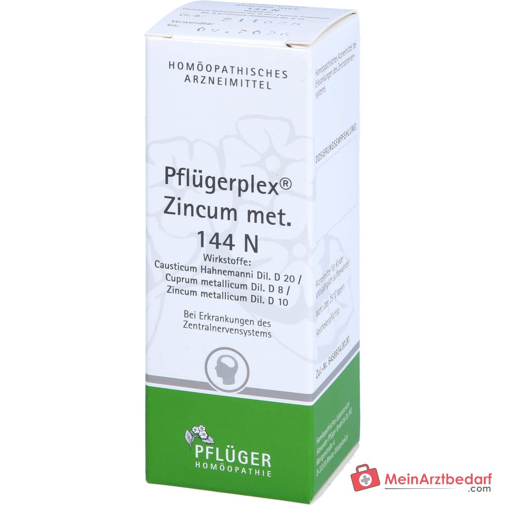 Pflügerplex Zincum met. 144 N Causticum D20, Zincum met. D10, Cuprum met. D8 solución 50 ml