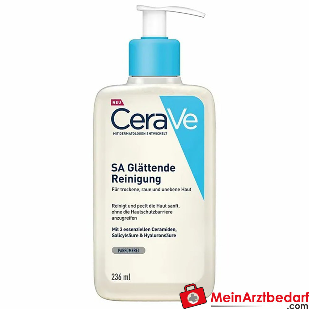 CeraVe SA Glättende Reinigung: mildes Reinigungsgel für Gesicht und Körper bei trockener Haut, 236ml.