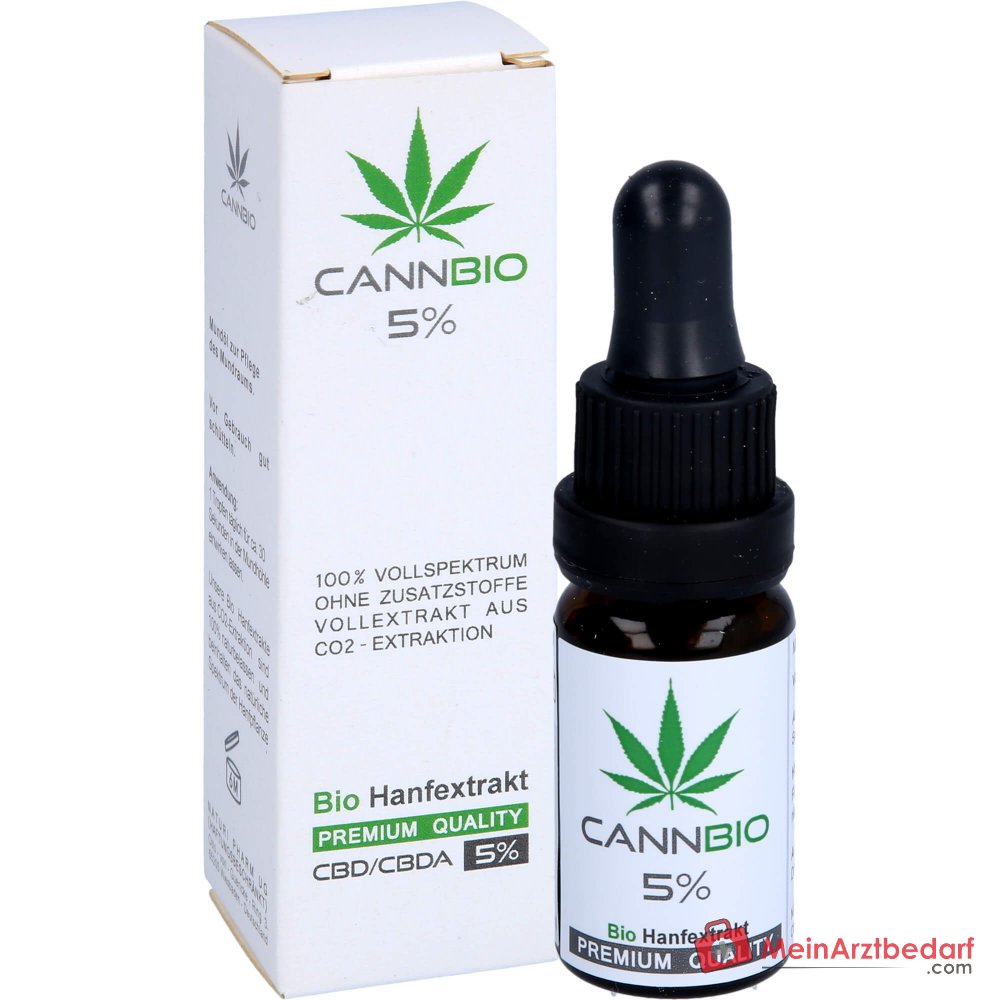 CANNBIO CBD 5% Cannabidiol Bio Extracto Completo de Cáñamo Gotas, 10 ml