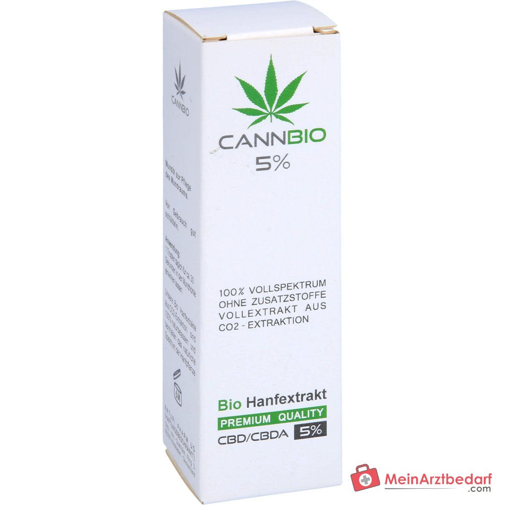CANNBIO CBD 5% Cannabidiol Bio Extracto Completo de Cáñamo Gotas, 10 ml