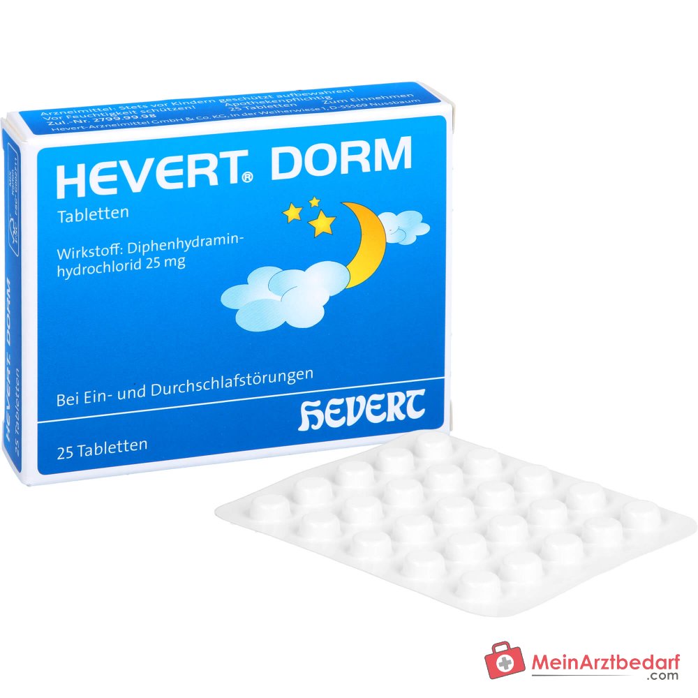 Hevert Dorm 25 mg Comprimés de diphenhydramine 20 pièces, 25 pcs.