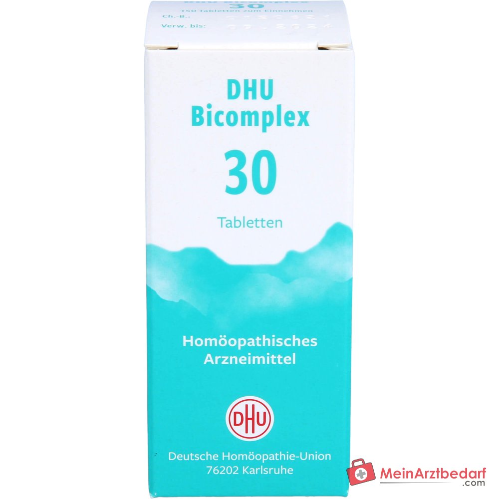 DHU Bicomplex 30 Comprimés 25 mg - Kalium chloratum D6 / Calcium fluoratum D12 / Calcium phosphoricum D6 / Acidum silicicum D12 Boîte