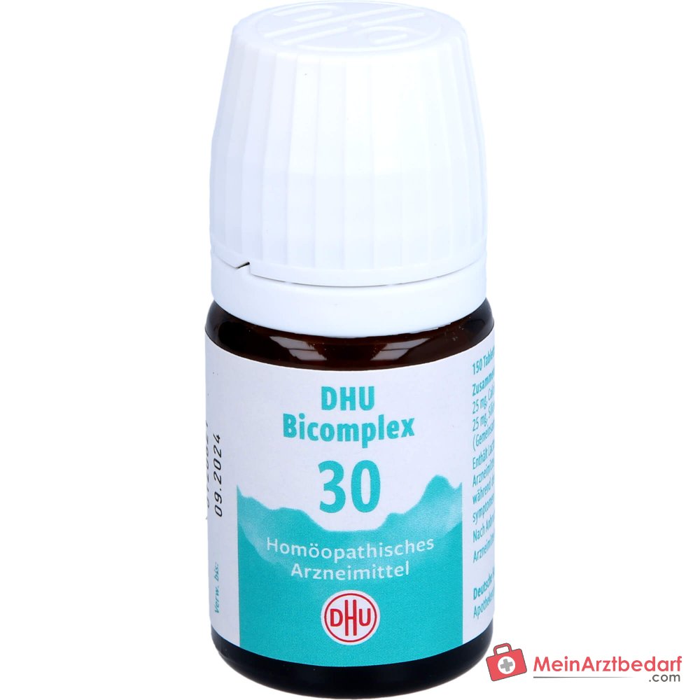 DHU Bicomplex 30 Tabletten 25 mg – Kalium chloratum D6 / Calcium fluoratum D12 / Calcium phosphoricum D6 / Acidum silicicum D12 Packung