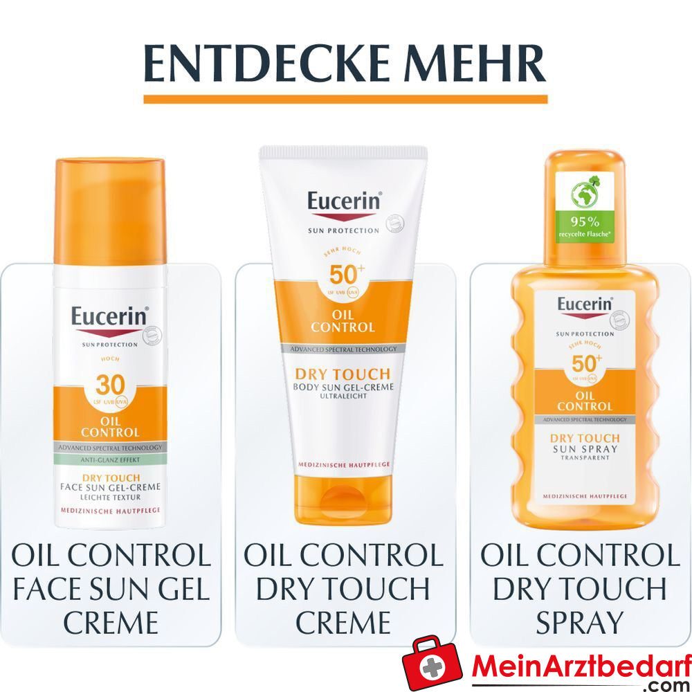 Eucerin® Oil Control Tinted Face Sun Gel-Creme mit LSF 50+ – für fettige und unreine Haut, 50ml.