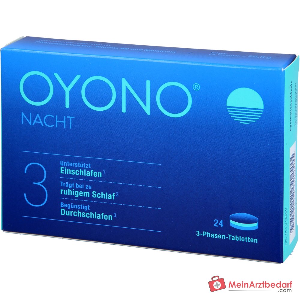 Divapharma Oyono Noche Valeriana / Flor de la pasión / Espino blanco / Melisa / Vitamina B6 / Melatonina Comprimidos, 24 unidades.