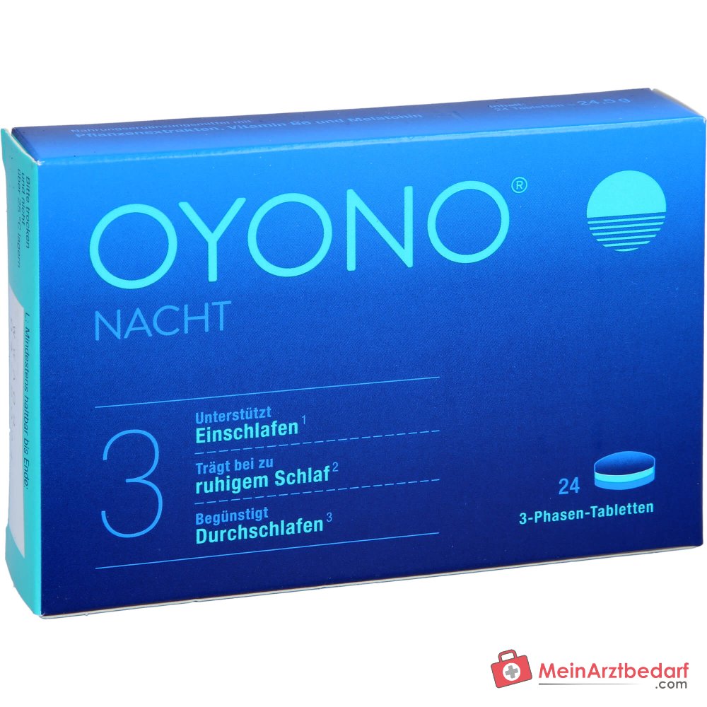 Divapharma Oyono Noche Valeriana / Flor de la pasión / Espino blanco / Melisa / Vitamina B6 / Melatonina Comprimidos, 24 unidades.