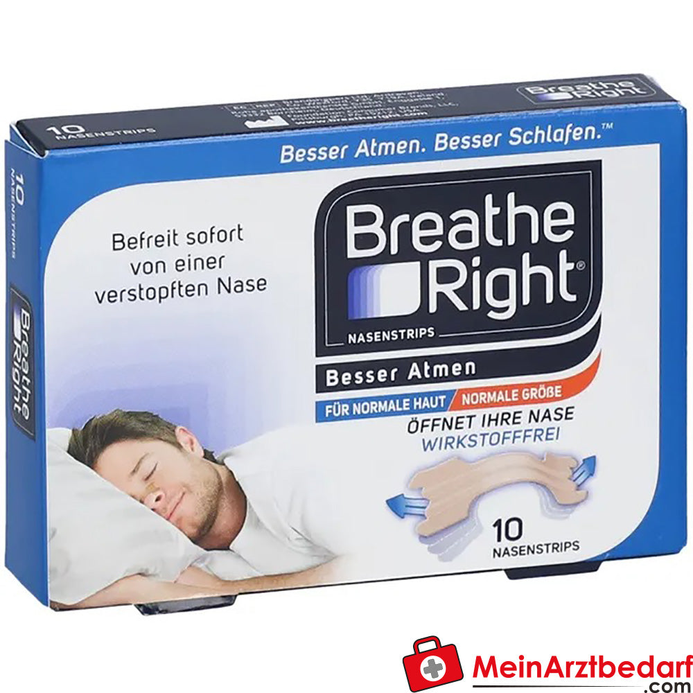 Besser Atmen Breathe Right Nasenpflaster Beige Normal, 10 St..