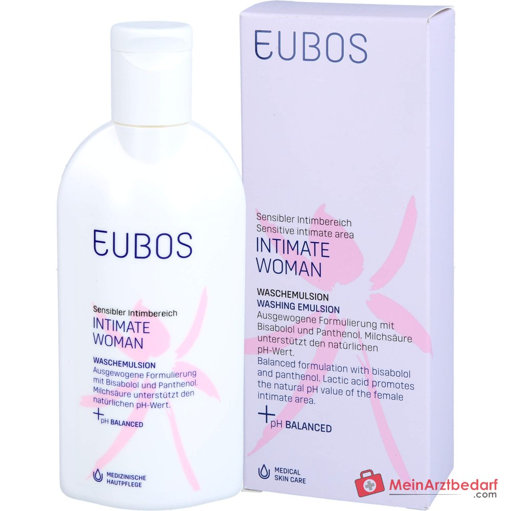 Eubos Intimate Woman Waschemulsion Bisabolol / Panthenol / Milchsäure Waschlotion, 200 ml.