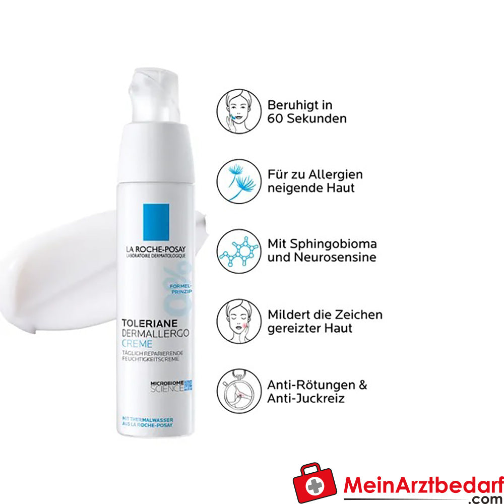 Toleriane Dermallergo Gesichtscreme|für empfindliche, trockene und zu Allergien neigende Haut, 40ml.