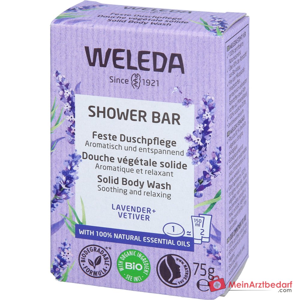 Weleda Stały Produkt Do Kąpieli Lawenda i Wetiwer z Ekologicznym Masłem Shea, 75 g